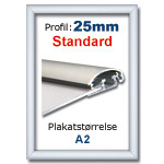 A2 snapramme med 25mm profil