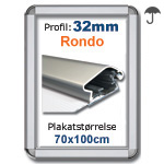 70x100cm Rondo Snaprammer med 32mm profil