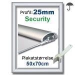 50x70cm security snaprammer med 25mm profil