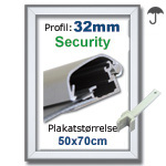 50x70cm Security snaprammer med 32mm profil