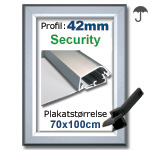 70x100cm Security snaprammer med 42mm profil
