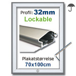 70x100cm Lockable Snaprammer med 32mm profil