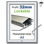 A3 Lockable Snaprammer med 32mm profil
