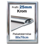 50x70cm Krom Snaprammer med 25mm profil
