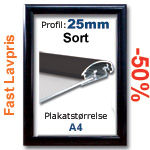 Sort Snapramme med 25mm profil