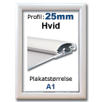 A1 Hvid Snapramme med 25mm profil