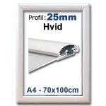 Alu Hvid 25mm Snaprammer