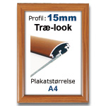 A4 Snapramme med tr&aelig;-look profil