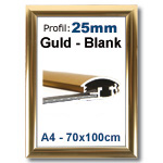 Snaprammer med blank guld 25mm profil