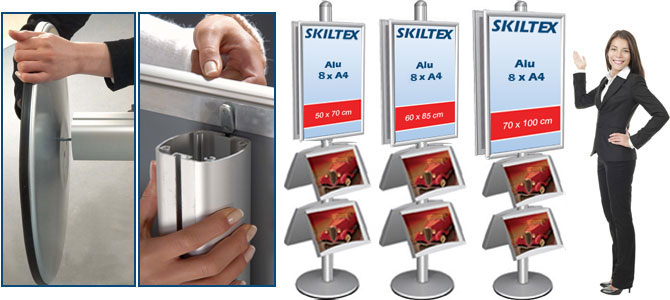 Alu 8xA4 Dobbeltsidet Multistand