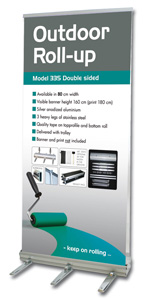 Outdoor dobbeltsidet roll up med banner & print