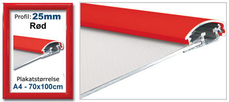 Snaprammer - r�d 25mm Alu Profil