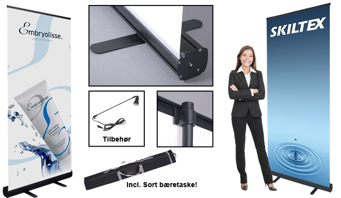 SKILTEX sort roll up med print