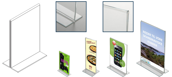 T-Stand højformat Akrylholder