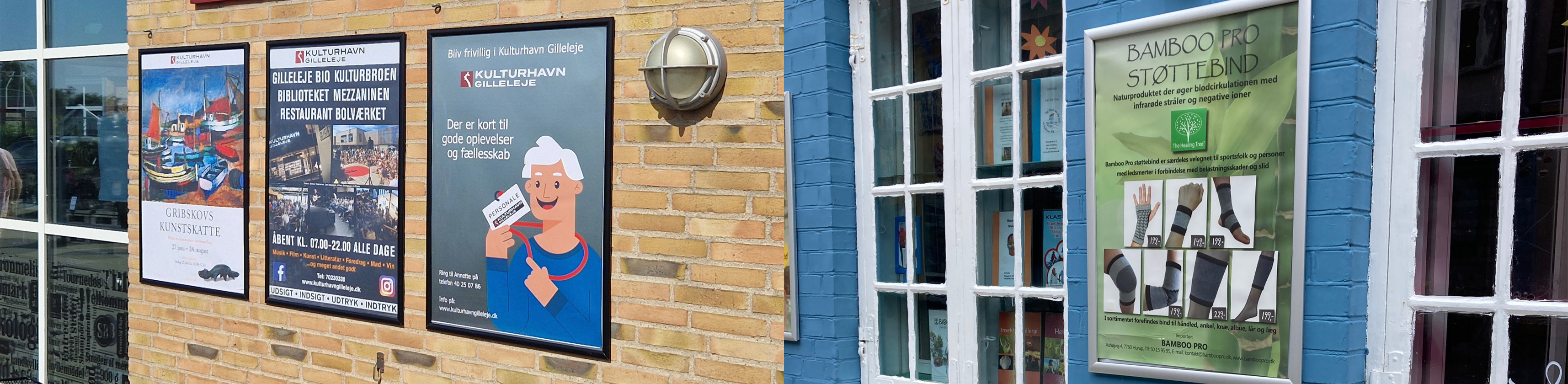 Klikramme ved butiksfacade