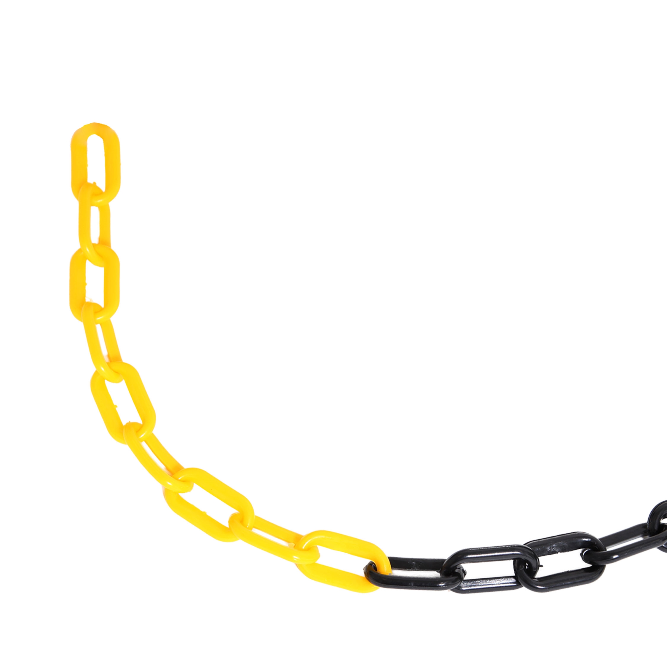 Afspærringsskæde til plast stolper - 10 meter - Sort / Gul