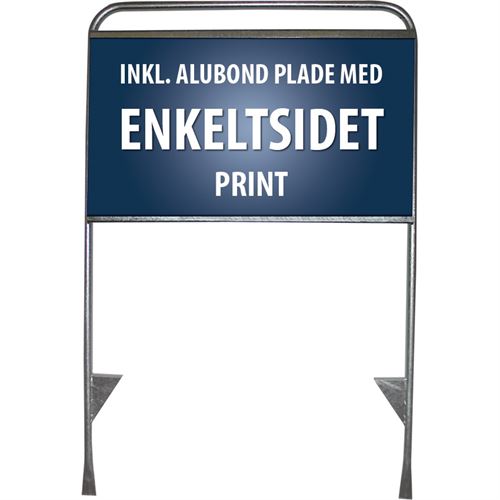 Stål XL Byggepladsskilt med Enkeltsidet Print