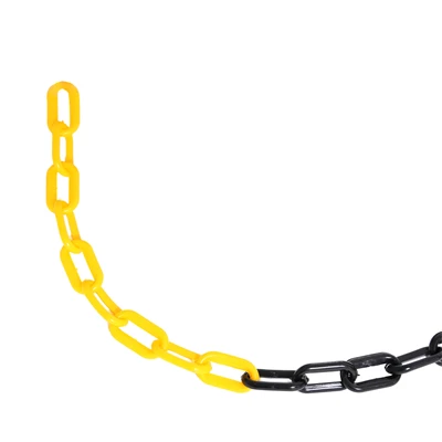 Afspærringsskæde til plast stolper - 25 meter - Sort / Gul