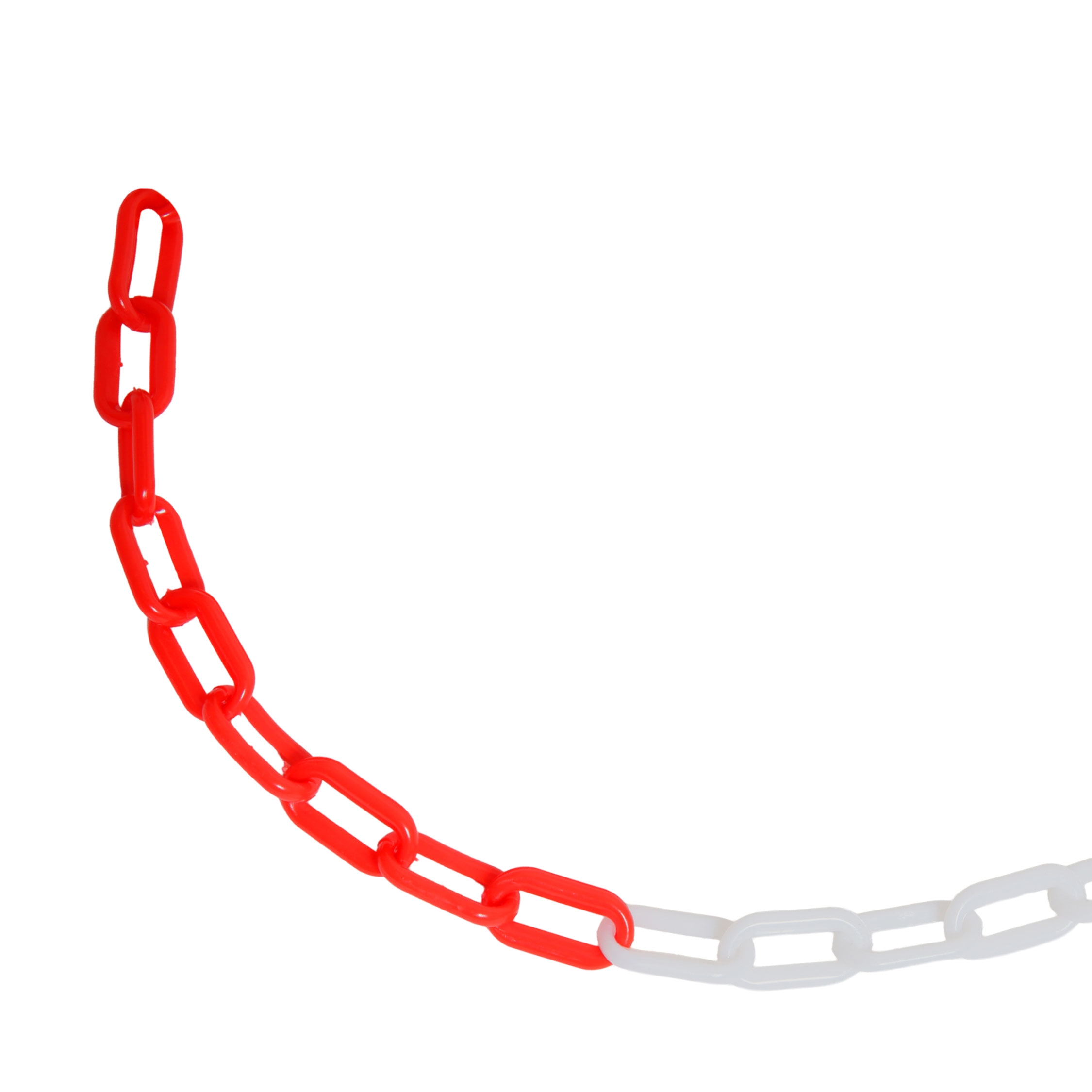 Afspærringsskæde til plast stolper - 25 meter - Hvid / Rød