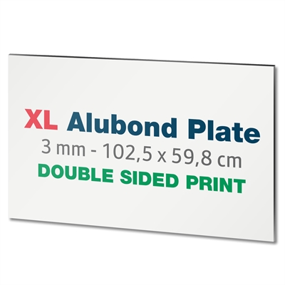 3mm alubond plade - Inkl. print på 2 sider | 102,5 x 59,8 cm