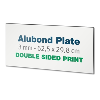 3mm alubond plade | Inkl. print på 2 sider | 62,5 x 29,8 cm