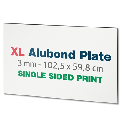 3mm alubond plade - Inkl. print på én side | 102,5 x 59,8 cm