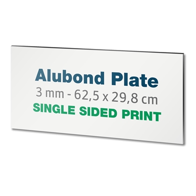 3mm alubond plade | Inkl. print på én side | 62,5 x 29,8 cm