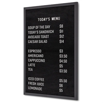 Sort bogstavstavle - 40x60 cm