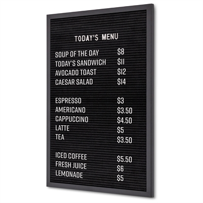 Sort bogstavstavle - 40x60 cm