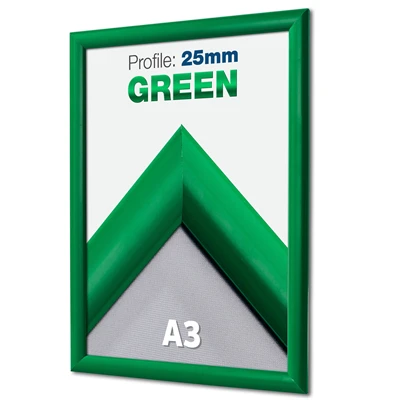 Grøn Klikramme med 25mm profil - A3