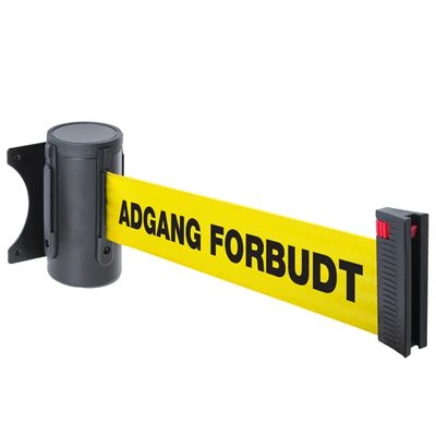 ADGANG FORBUDT afspærrings vægfæste med 3m gult bånd