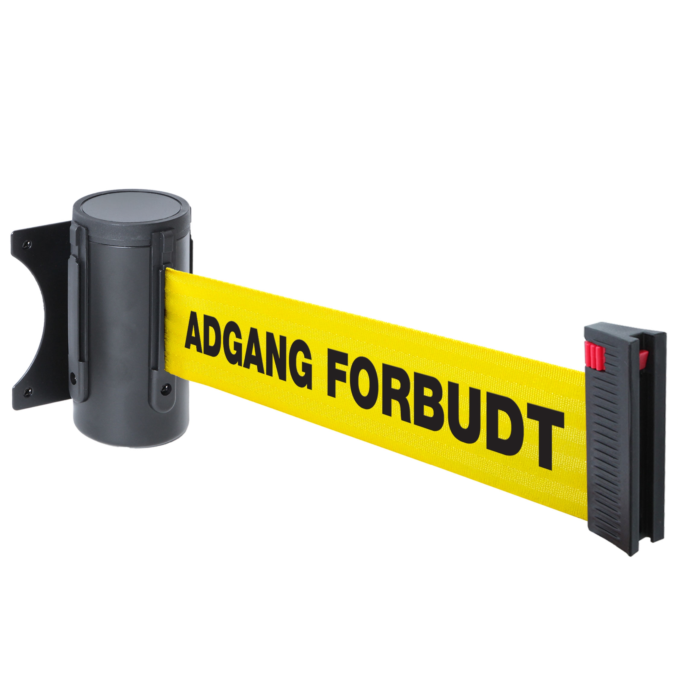 ADGANG FORBUDT afspærrings vægfæste med 3m gult bånd