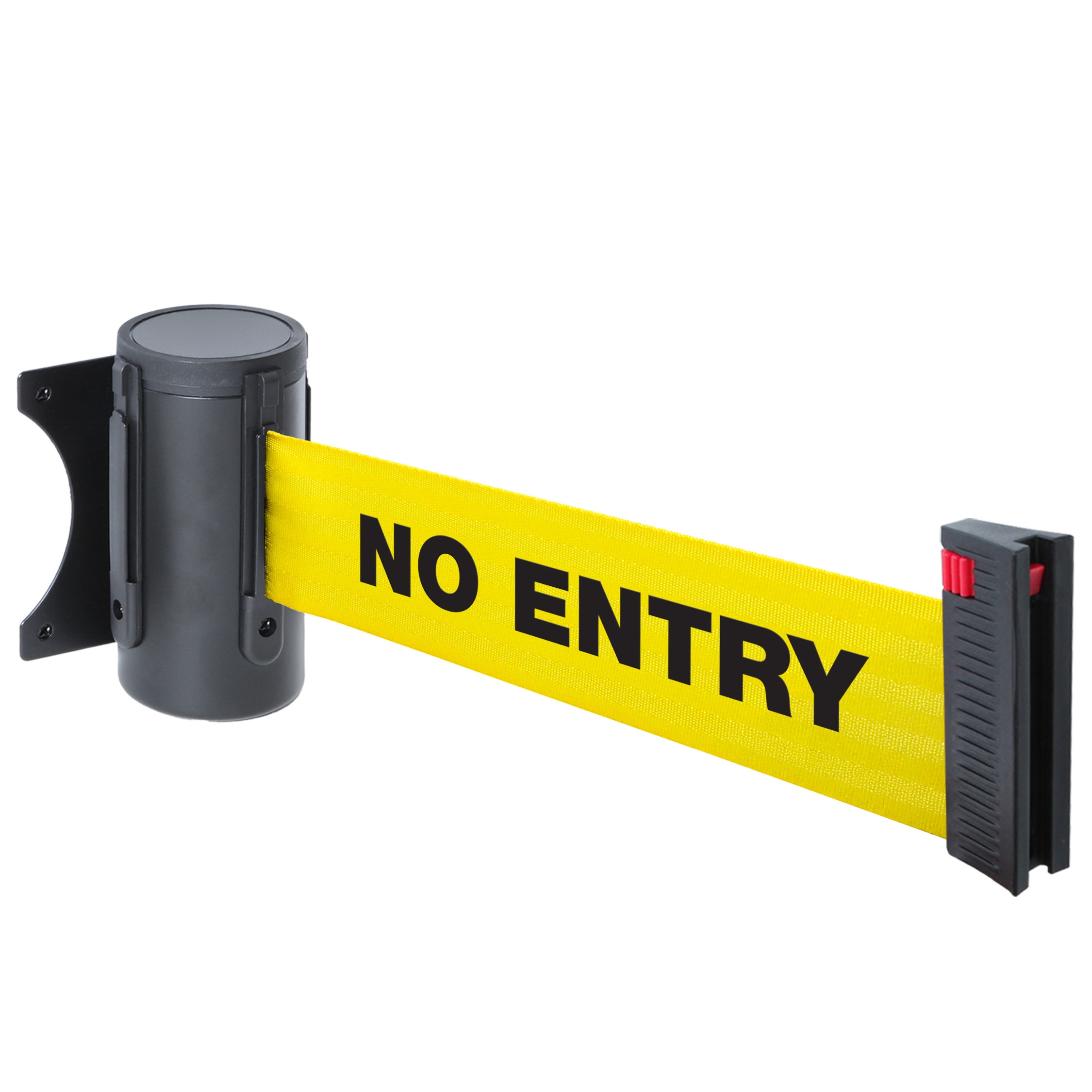 NO ENTRY afspærrings vægfæste med 3m gult bånd