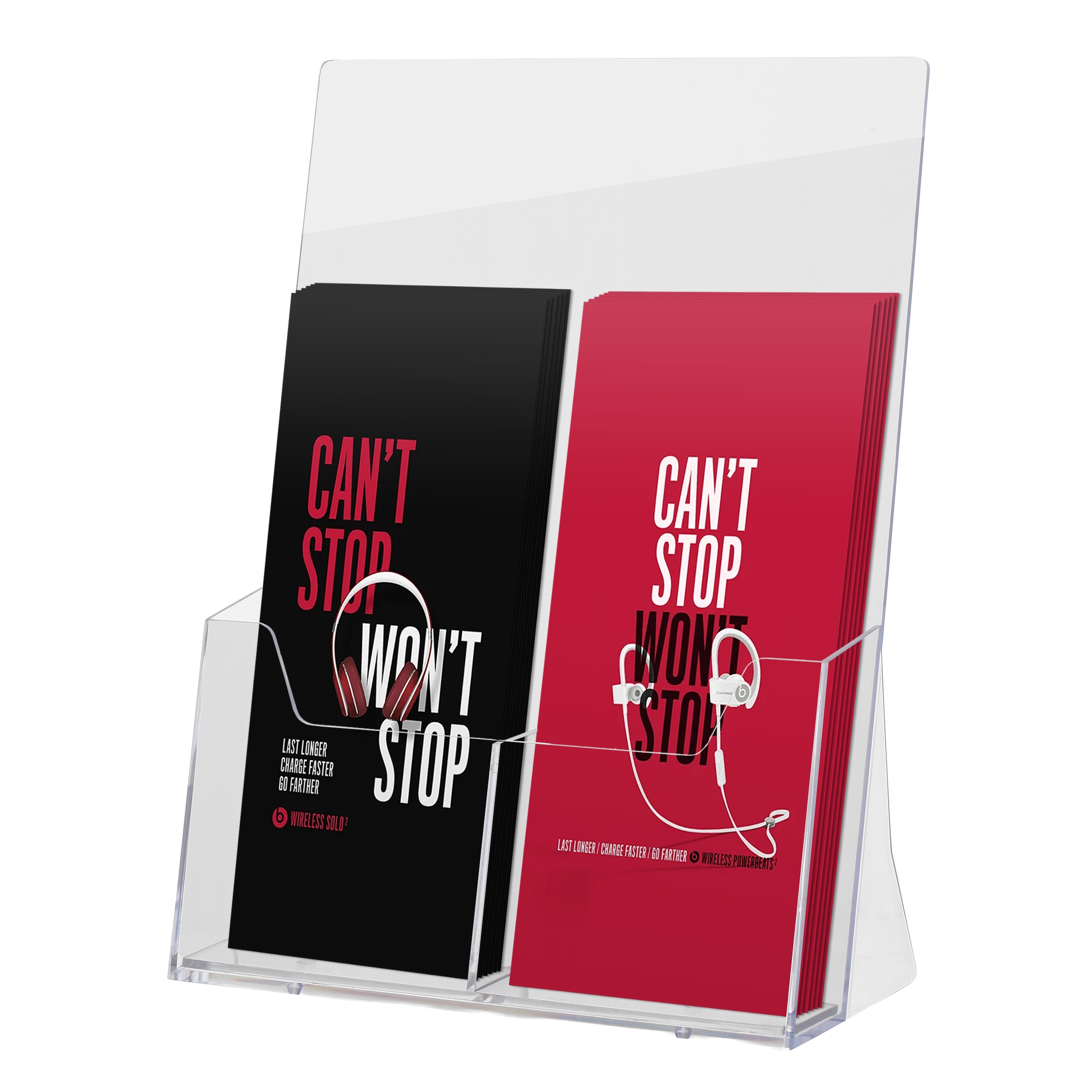 Akryl Brochureholder til bord - 2 x M65