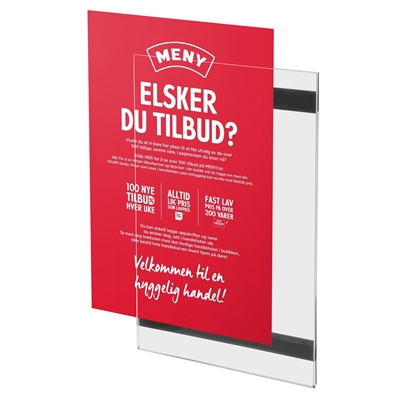 Akryl højformat magnetisk plakatholder - A4