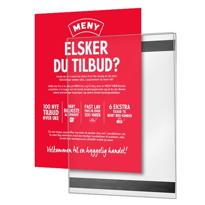 Akryl højformat magnetisk plakatholder - A6