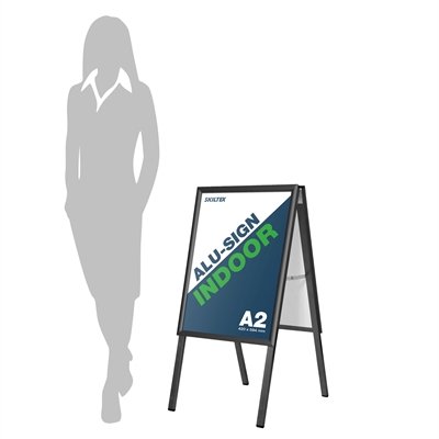 Alu-Sign INDOOR Gadeskilt Sort - A2