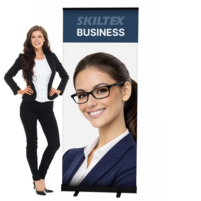 BUSINESS sort roll up banner inkl. print - 85 x 200 cm - Med express levering