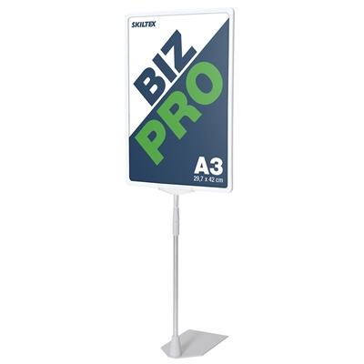 Biz ECO hvid skilteholder med plastfod - A3
