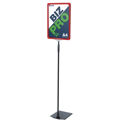 Biz Pro XL rød skilteholder med metal fod - A4