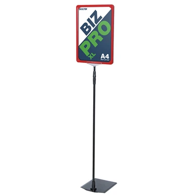 Biz Pro XL rød skilteholder med metal fod - A4