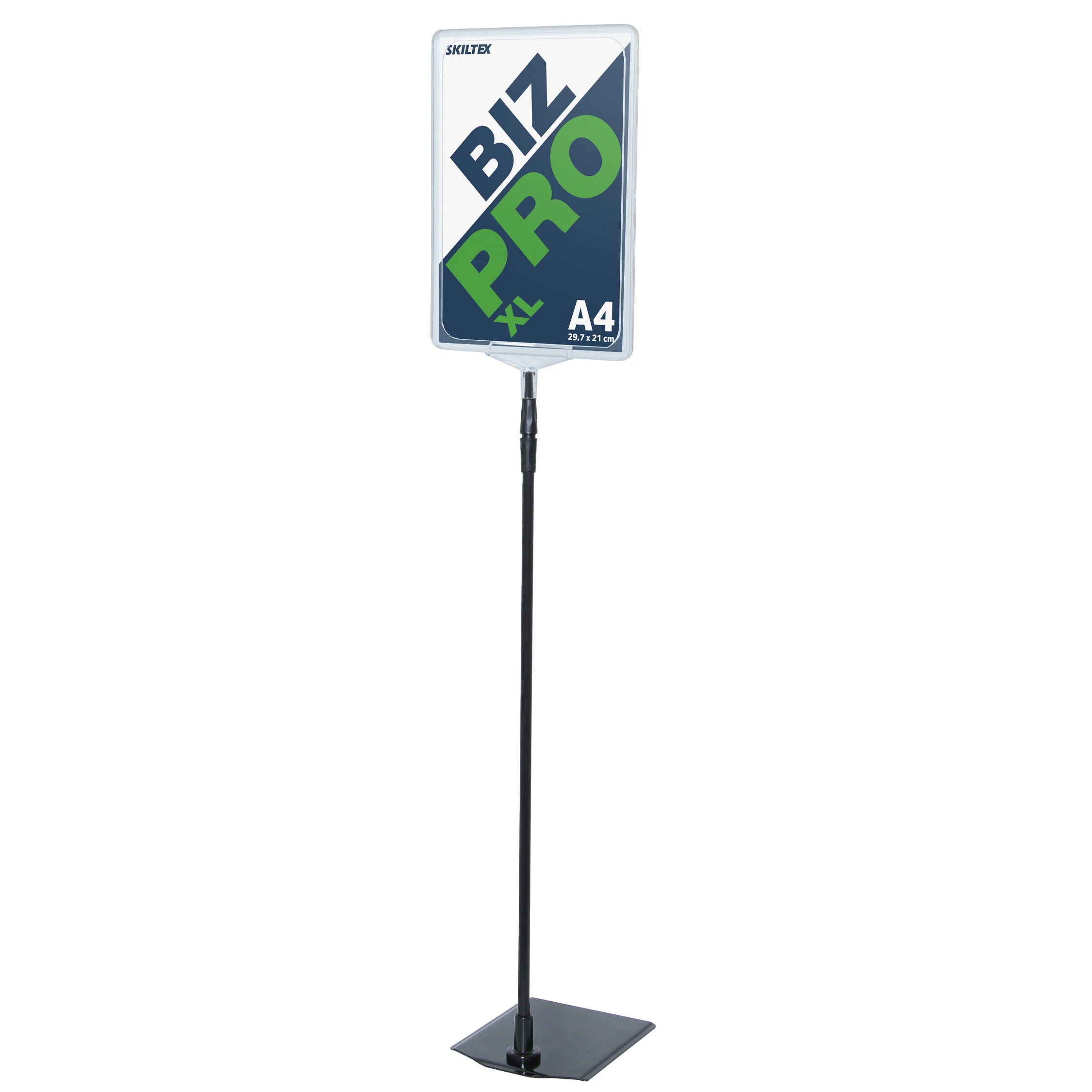 Biz Pro XL transparent skilteholder med metal fod - A4