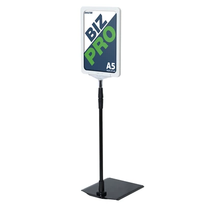 Biz Pro hvid skilteholder med metal fod - A5