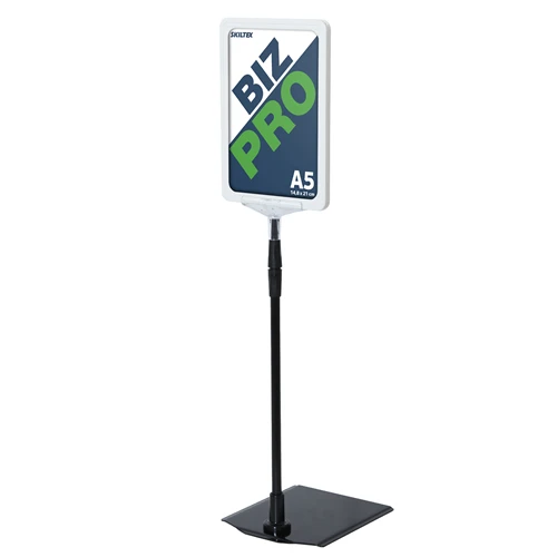 Biz Pro hvid skilteholder med metal fod - A5