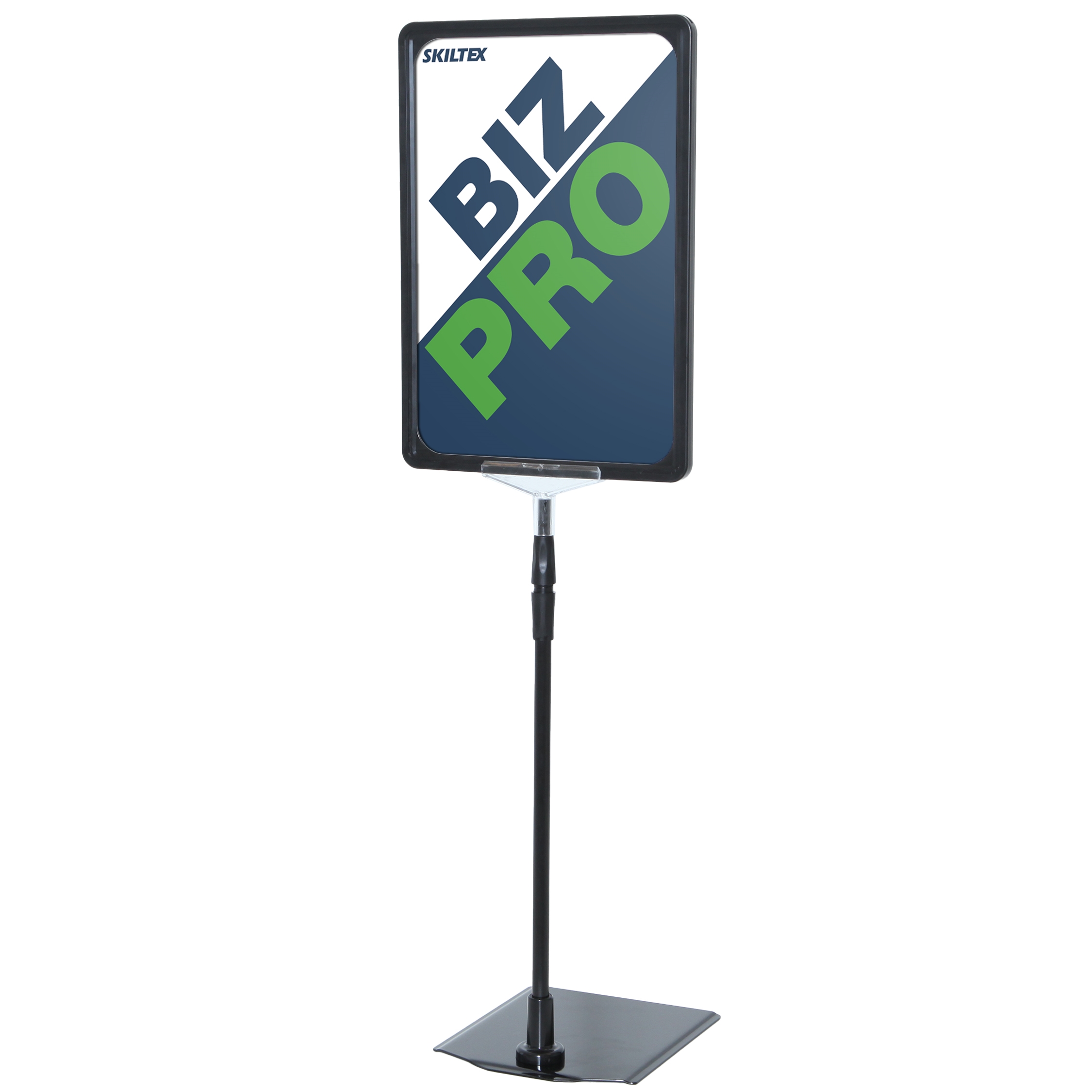 Biz Pro skilteholder med sort metal fod