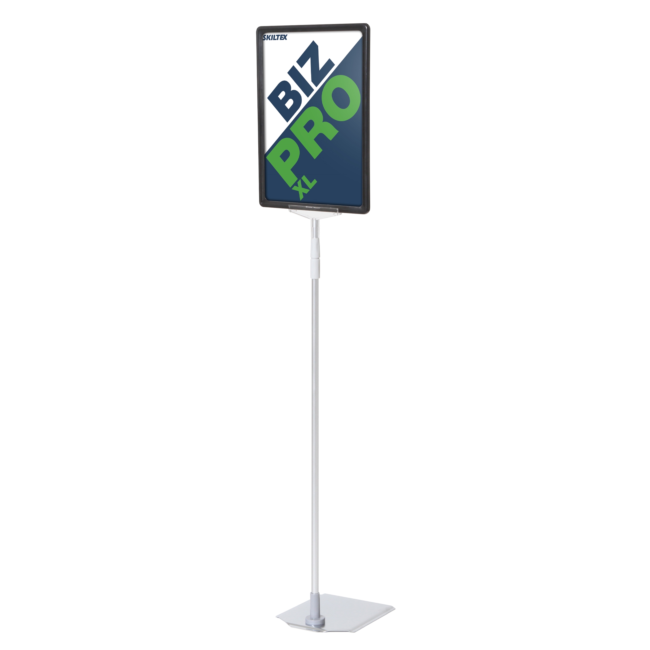Biz Pro XL skilteholder med krom metal fod