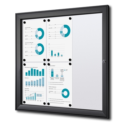 Sort BoardPro  whiteboard opslagsskab - 6xA4