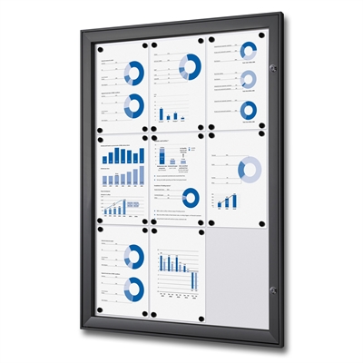 Sort BoardPro whiteboard opslagsskab - 9xA4