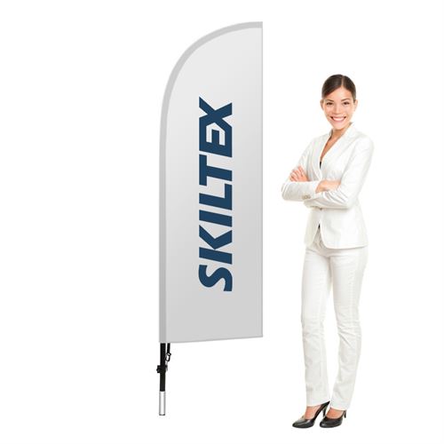 BeachFlag Bow - SMALL - 47x156 cm - Inkl. print