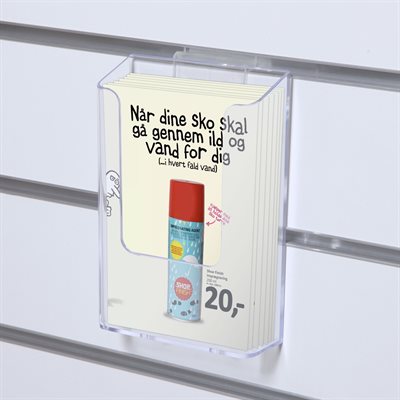 Brochureholder til slatwalls og slot displays